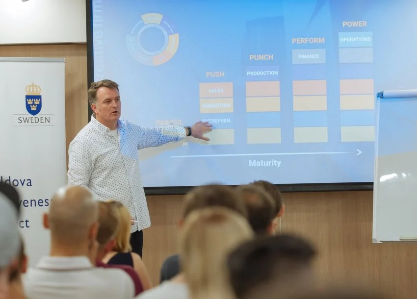 Tim leading a workshop for creative entrepreneurs in Moldova