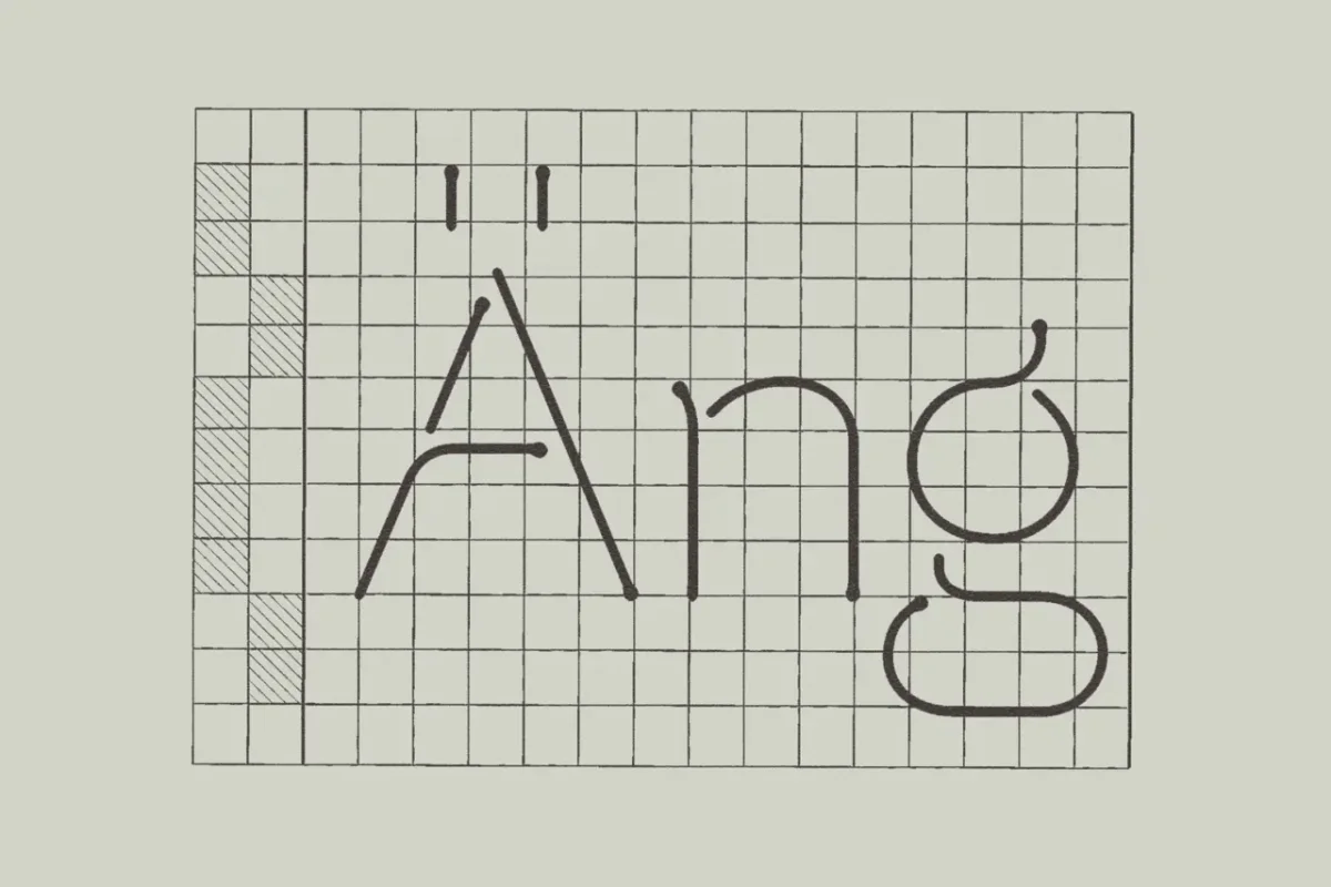 Word "Amigo" drawn on graph paper with black pen strokes following the gridlines