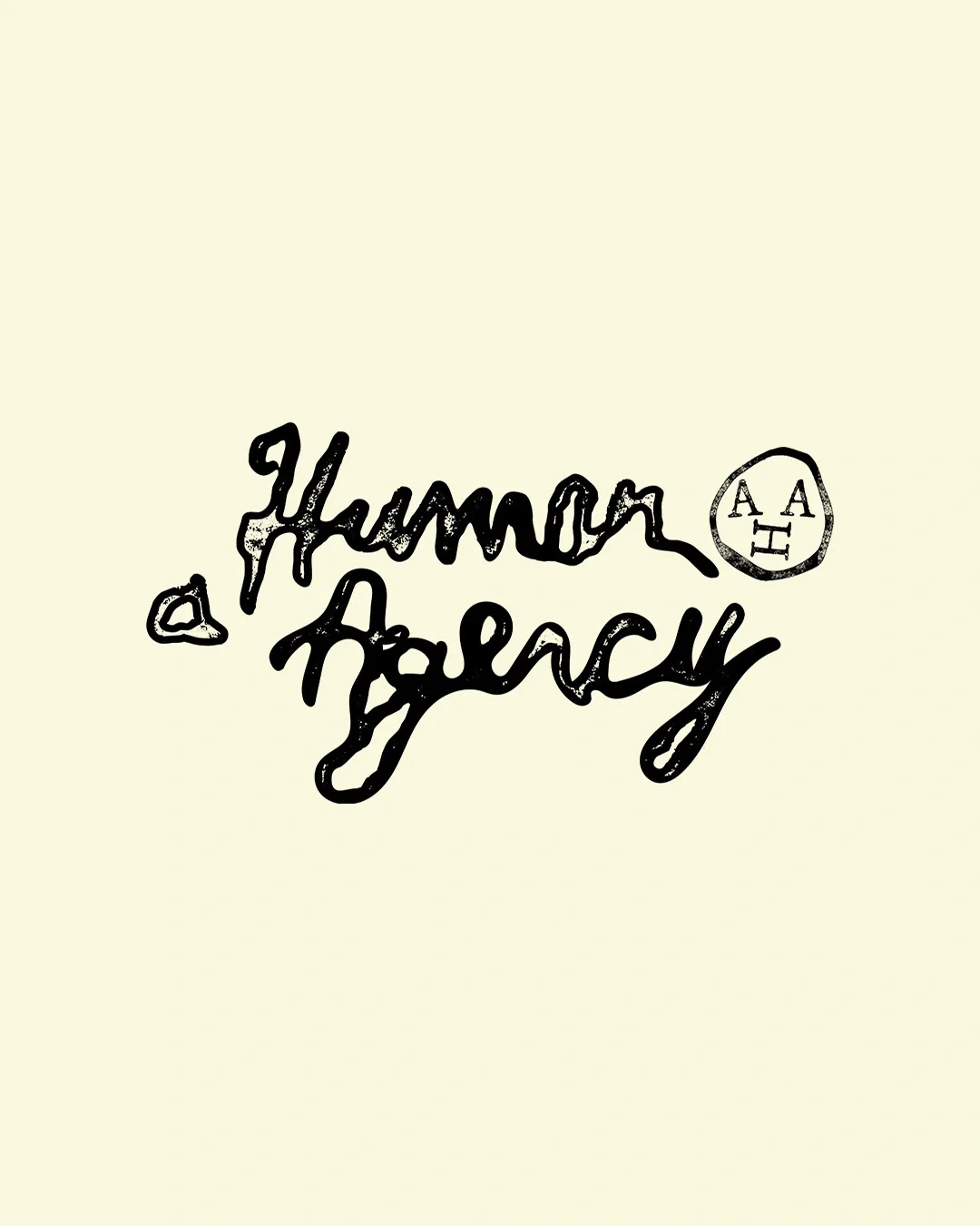 Hand-drawn text reading "a Humor a Balacy" with a simple smiling face illustration on a pale yellow background