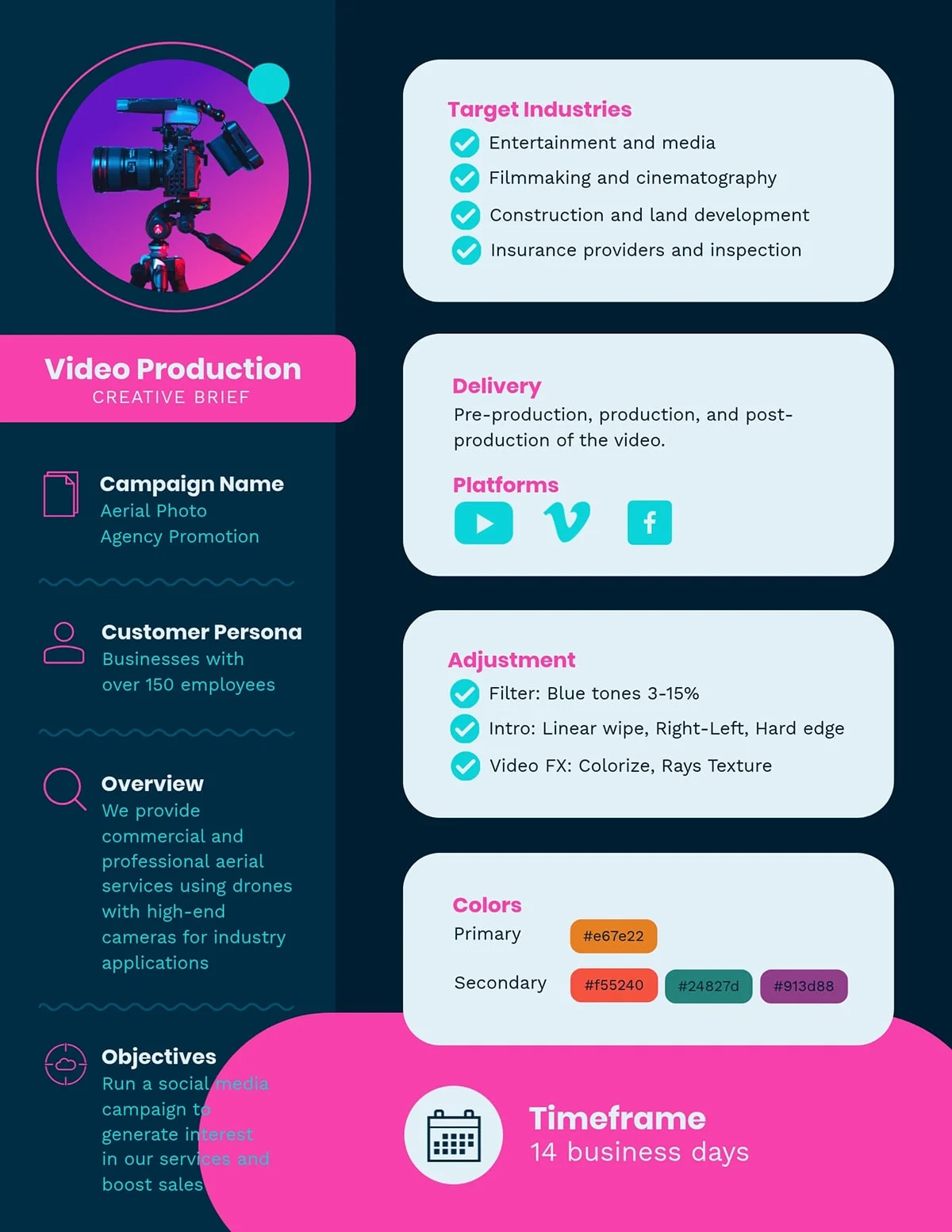 how to make a video presentation - video production creative brief template