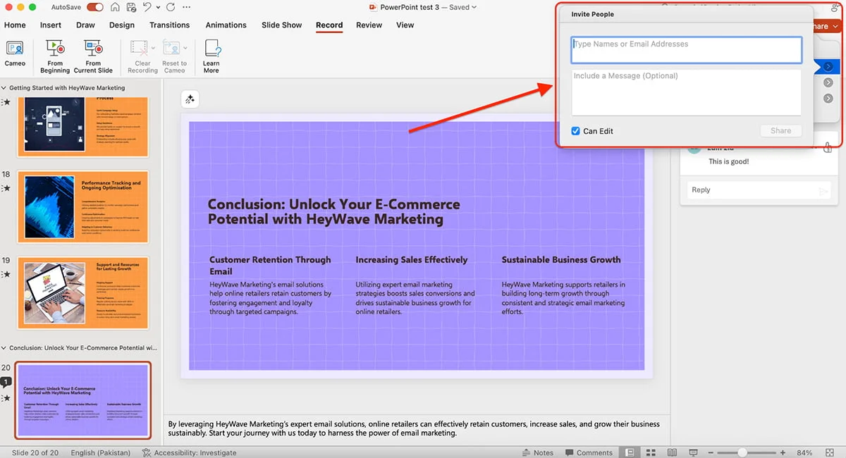 best presentation software - Microsoft Powerpoint's privacy and collaboration features