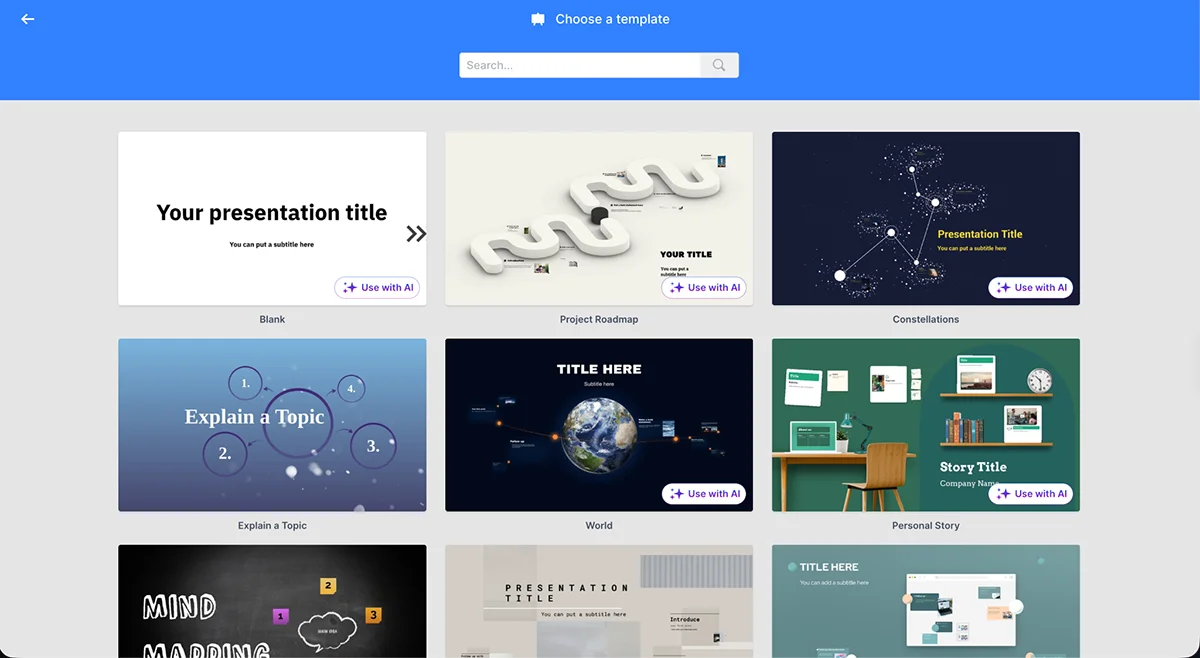 best presentation software - Prezi templates 