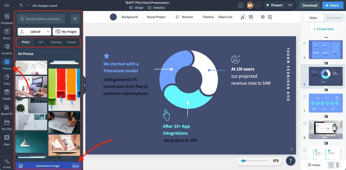 best presentation software - stock photo and video library in Visme 