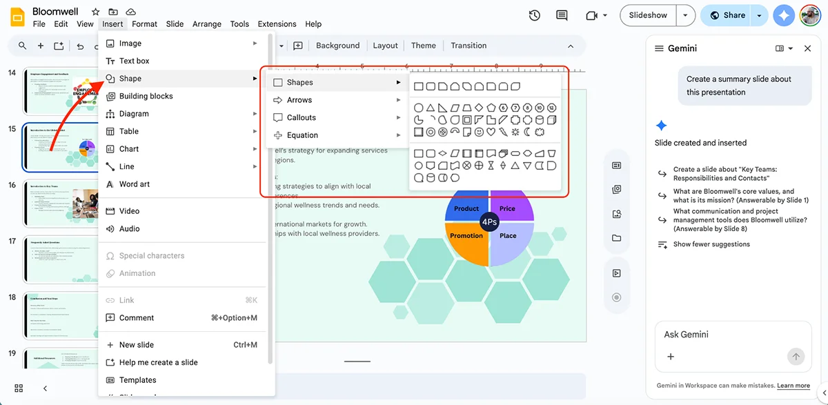 best presentation software - asset library in Google slides