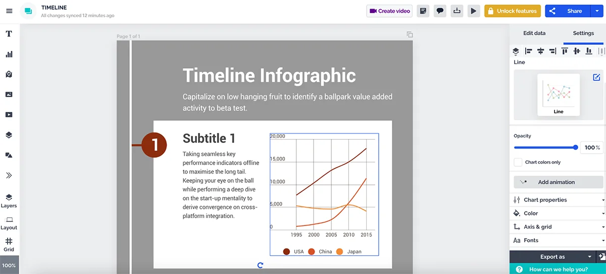 best presentation software - Prezi's data visualization features library 