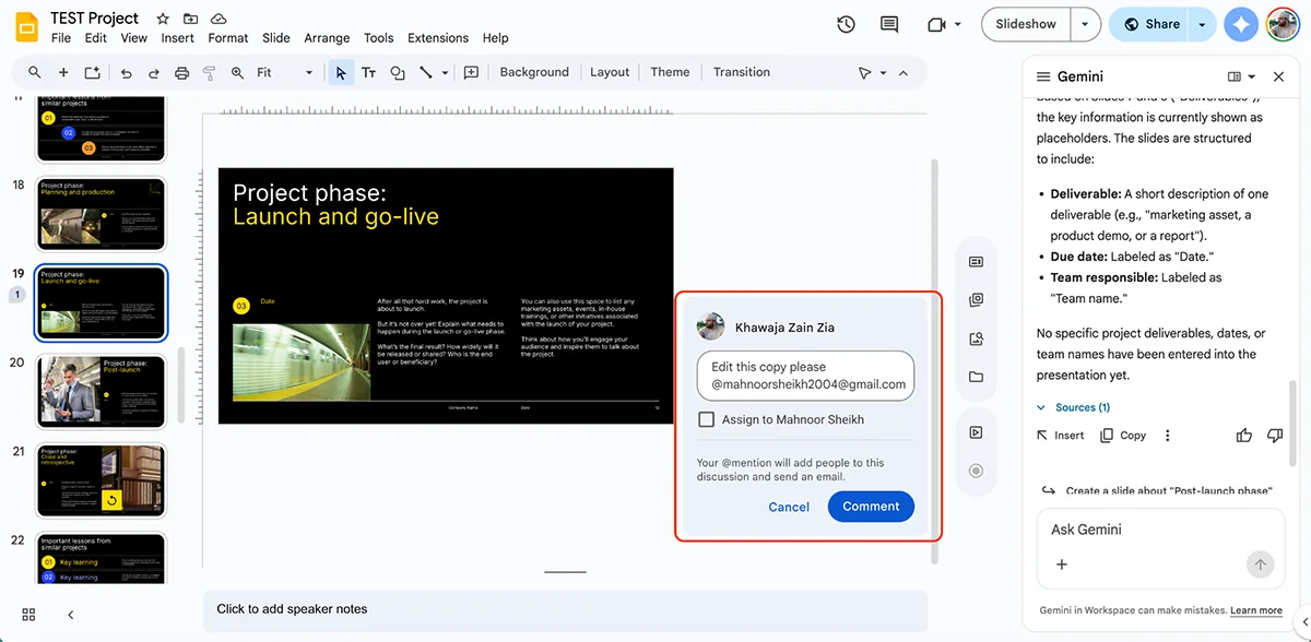 best presentation software - collaboration features in Google slides